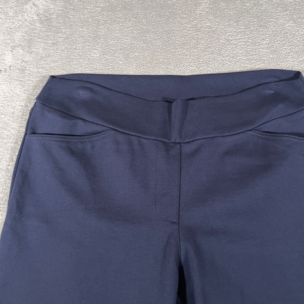 Allison Izu Pants Womens Large Navy Blue Pull On Stretch Slim Fit Tapered Career - Picture 4 of 8